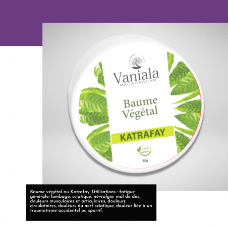 Baume végétal à l’huile essentielle de Katrafay de Madagascar - Vaniala