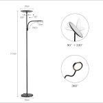 HaloOptronics – Gemini – Lampadaire LED design 30W (équivalent 300W) – Dimmable – Télécommande – Noir - Image 6